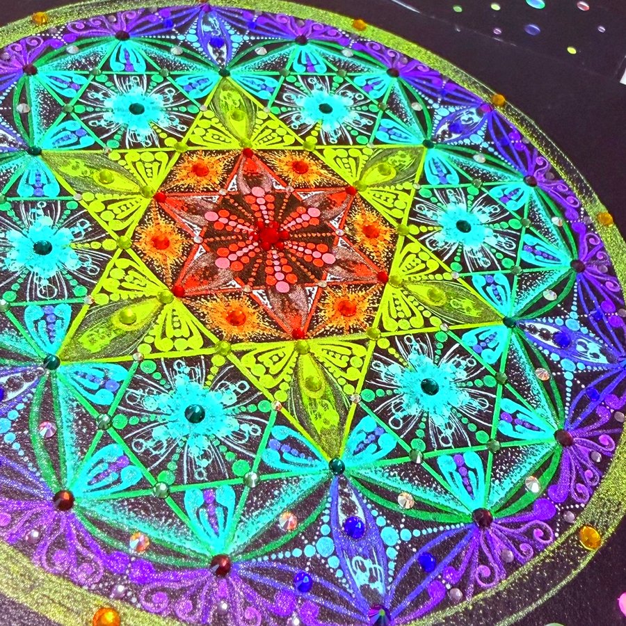 星流の曼荼羅 - 星の軌跡を思わせる曼荼羅アート